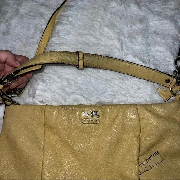 Coach Isabelle Madison Leather Shoulder Bag - Light Yellow Spring SEE PHOTOS